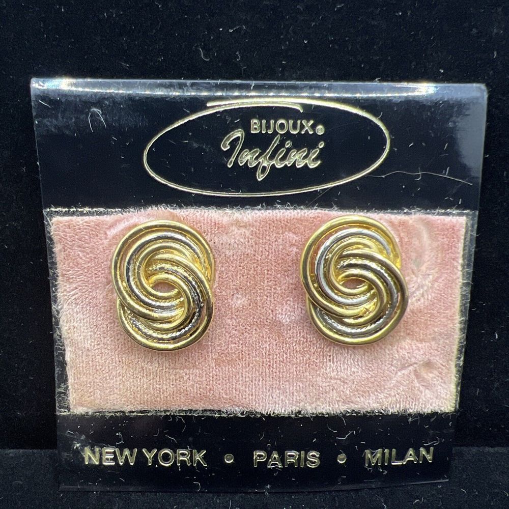 Vintage Bijoux Infini Clip On Earrings 12$